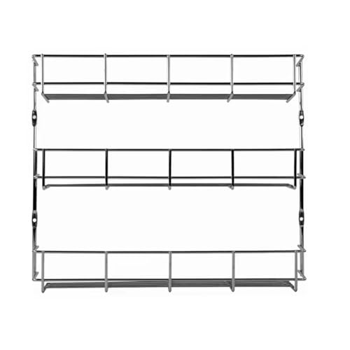 HYGRAD BUILT TO SURVIVE Multifunction Wall Mount Inside Cabinet Cupboard Silver Metal Spice Herb Jar Container Storage Rack Shelf Organiser Kitchen Tidy Home (3 Tier) HYGRAD BUILT TO SURVIVE