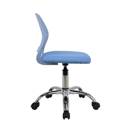 HYGRAD BUILT TO SURVIVE Swivel Chair Ergonomic Rolling Adjustable Gas Lift Kids Children Teens Study 360 Swivel Armless Chair Seat With Wheels (Blue) HYGRAD BUILT TO SURVIVE