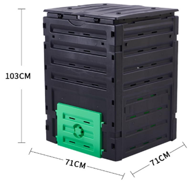 450l Garden Outdoor Compost Bin 71 W X 71 D X 103 H Cm Large Capacity Compost Container Bin With Lid For Gardens, Balconies, Kitchen HYGRAD BUILT TO SURVIVE