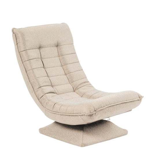 HYGRAD BUILT TO SURVIVE Swivel Armchair Chair, 5-Fold Adjustable Lazy High Lounge, Folding Swing Chair 360-Degree Rotatable With Adjustable Backrest, For Home & Living Room (Cream) HYGRAD BUILT TO SURVIVE