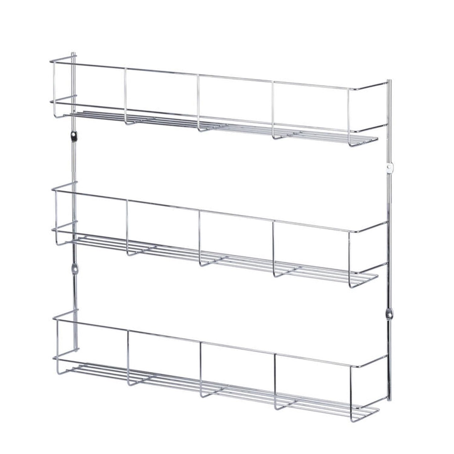 HYGRAD BUILT TO SURVIVE Multifunction Wall Mount Inside Cabinet Cupboard Silver Metal Spice Herb Jar Container Storage Rack Shelf Organiser Kitchen Tidy Home (3 Tier) HYGRAD BUILT TO SURVIVE