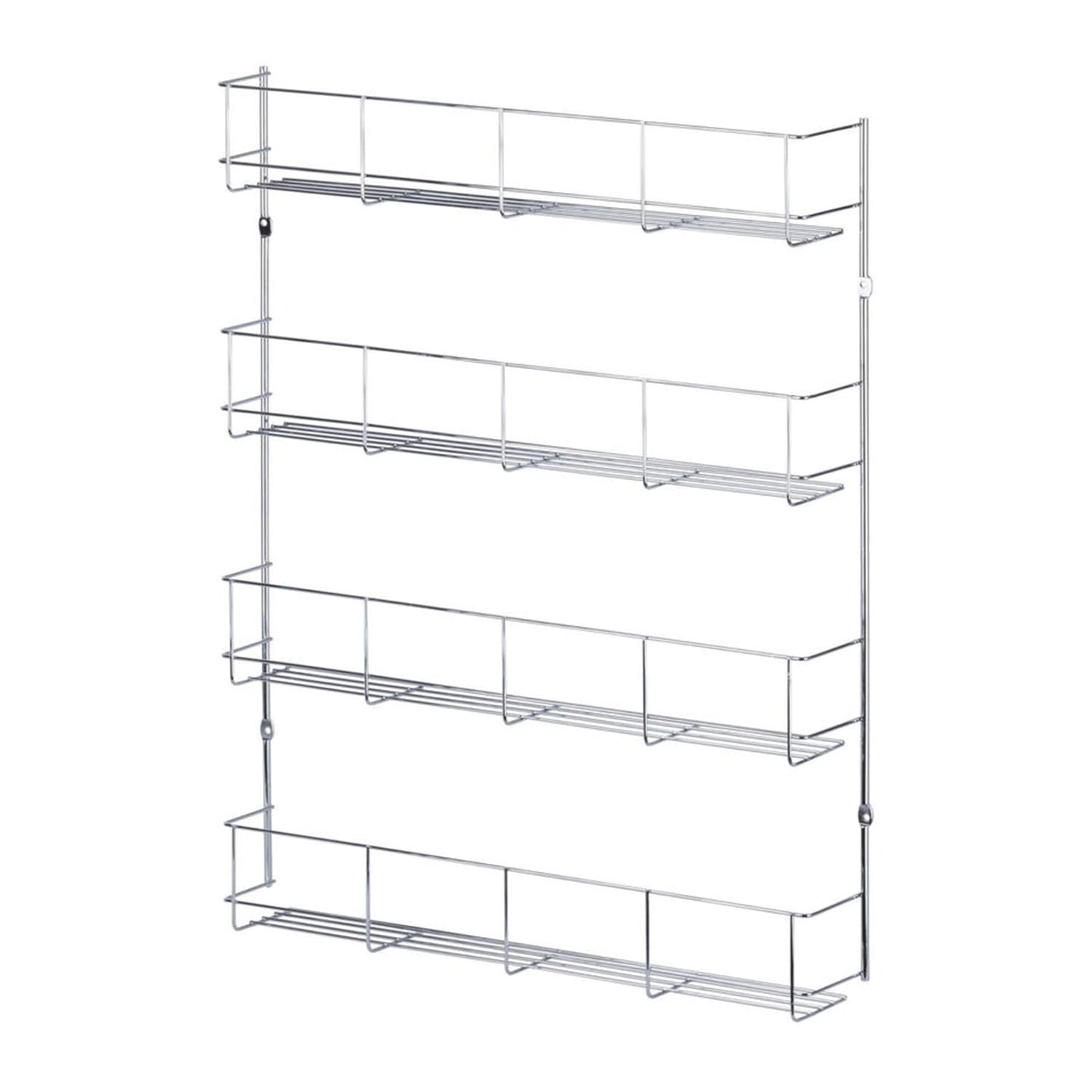 HYGRAD BUILT TO SURVIVE Multifunction Wall Mount Inside Cabinet Cupboard Silver Metal Spice Herb Jar Container Storage Rack Shelf Organiser Kitchen Tidy Home (4 Tier) HYGRAD BUILT TO SURVIVE
