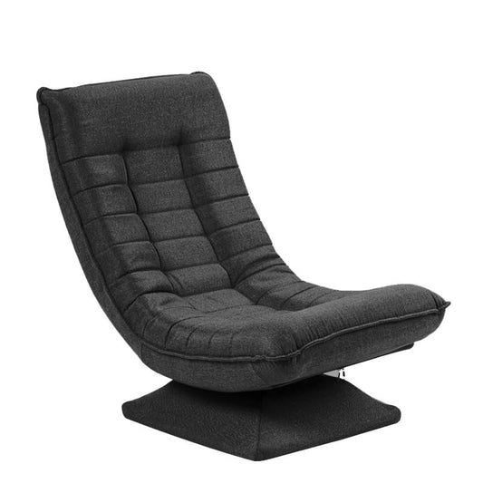 HYGRAD BUILT TO SURVIVE Swivel Armchair Chair, 5-Fold Adjustable Lazy High Lounge, Folding Swing Chair 360-Degree Rotatable With Adjustable Backrest, For Home & Living Room (Grey) HYGRAD BUILT TO SURVIVE