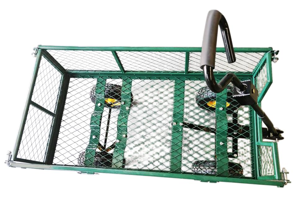 Heavy Duty Steel Mesh Portable Rolling Garden Yard Farm Dump Cart Utility Wagon Beach Trolley 180° Rotating Handle With 4 Pneumatic Wheels HYGRAD BUILT TO SURVIVE
