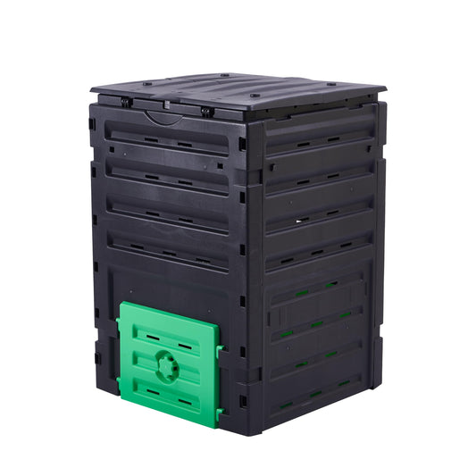 450l Garden Outdoor Compost Bin 71 W X 71 D X 103 H Cm Large Capacity Compost Container Bin With Lid For Gardens, Balconies, Kitchen HYGRAD BUILT TO SURVIVE