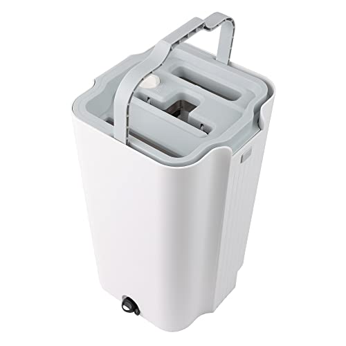 Floor Mop and Bucket Set − Easy Squeeze Mop Bucket, Flat Mop Compact & Lightweight Cleaning System with 360 Rotating Head for All Floors Types. Microfibre Reusable Wet and Dry Mop HYGRAD BUILT TO SURVIVE