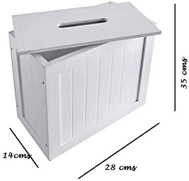 HYGRAD BUILT TO SURVIVE White Bamboo Wood Slimline Bathroom Toilet Tissue Rolls Spray Storage Unit Cabinet Shaker HYGRAD BUILT TO SURVIVE