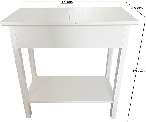 Wooden Narrow Flip Top Sofa Bed Side End Table Night Stand With Storage Shelf White HYGRAD BUILT TO SURVIVE