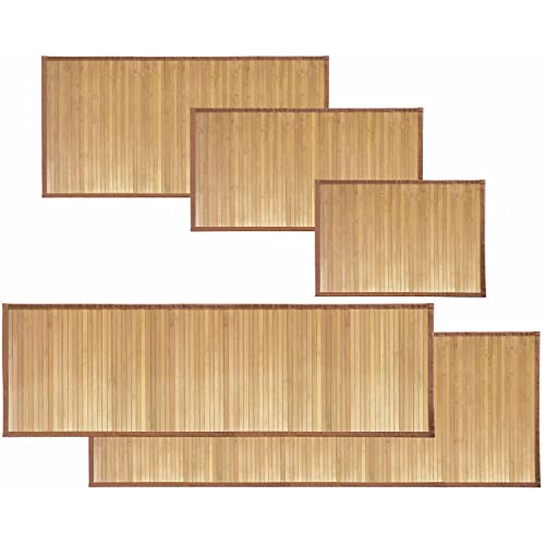 HYGRAD BUILT TO SURVIVE Bamboo Wood Floor Mat Rug Carpet For Home Bathroom Livingroom Indoors Outdoors In Different Sizes (24 (L) x 72 (W) inches) HYGRAD BUILT TO SURVIVE