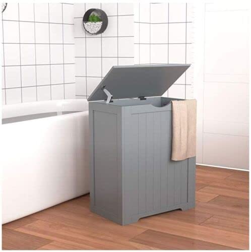 Grey Large Wooden Shaker Style Laundry Toys Clothes Bin Basket Hamper Storage Lid HYGRAD BUILT TO SURVIVE