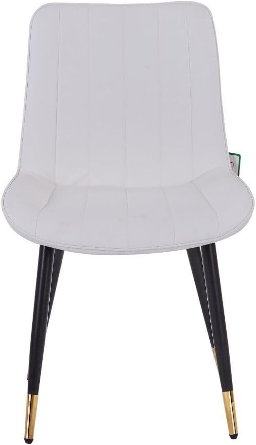 HYGRAD BUILT TO SURVIVE 2 x Faux PU Leather Accent Padded Cushioned Dining Office Living Room Chairs With Chrome Legs In 4 Colours (White) HYGRAD BUILT TO SURVIVE