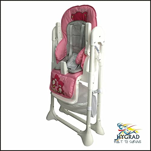 Portable 3 in 1 Baby Toddler Infant Reclining High Chair Feeding Tray Table Pink HYGRAD BUILT TO SURVIVE