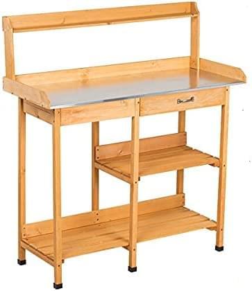 3 Tier Wooden Potting Planting Outdoor Garden Work Bench Table Station Shelf With Drawer HYGRAD BUILT TO SURVIVE
