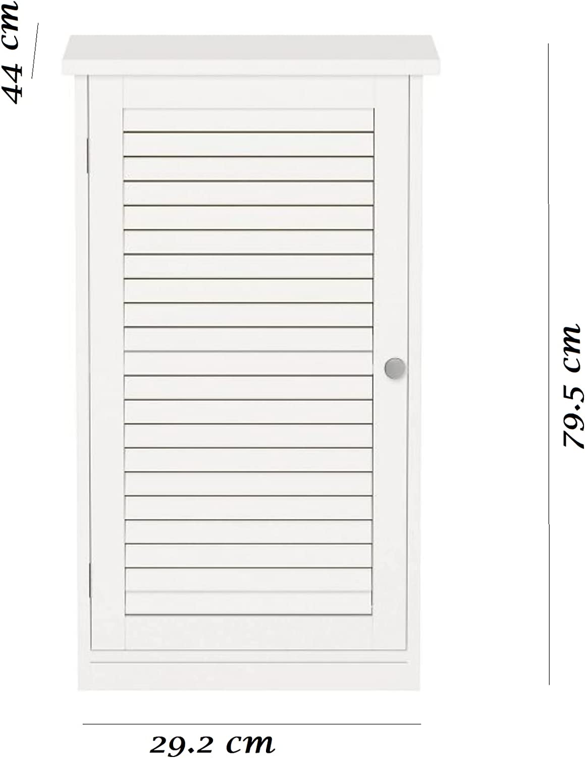 White Wooden Free Floor Standing Bathroom Home Office Linen Cabinet With Shutter Door HYGRAD BUILT TO SURVIVE