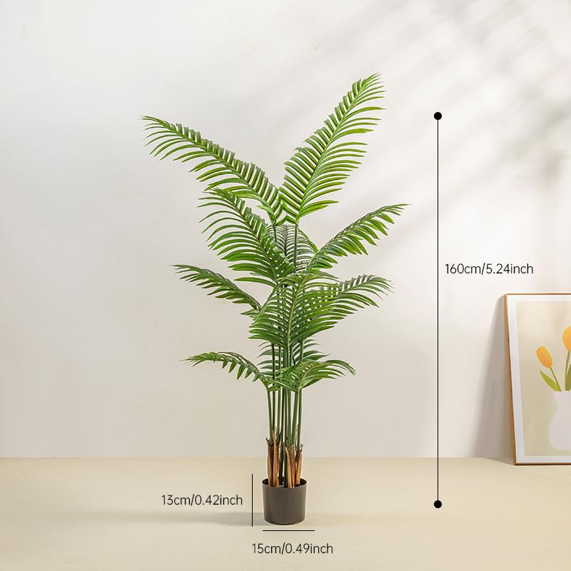 HYGRAD BUILT TO SURVIVE Tall Green Indoor Outdoor Artificial Faux Fake Decorative Home Office Exotic Tropical Plant (Areca Palm 160cm) HYGRAD BUILT TO SURVIVE