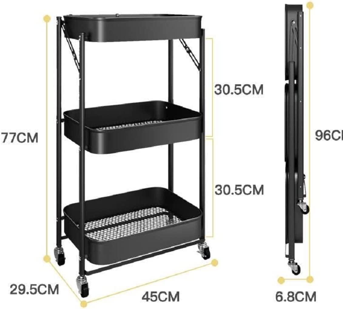 3 Tier Multipurpose Metal Mesh Rolling Foldable Cart Trolley For Salon Work Office Home HYGRAD BUILT TO SURVIVE
