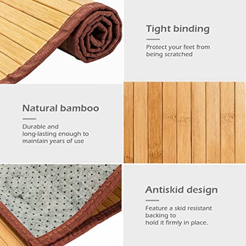 HYGRAD BUILT TO SURVIVE Bamboo Wood Floor Mat Rug Carpet For Home Bathroom Livingroom Indoors Outdoors In Different Sizes (24 (L) x 72 (W) inches) HYGRAD BUILT TO SURVIVE