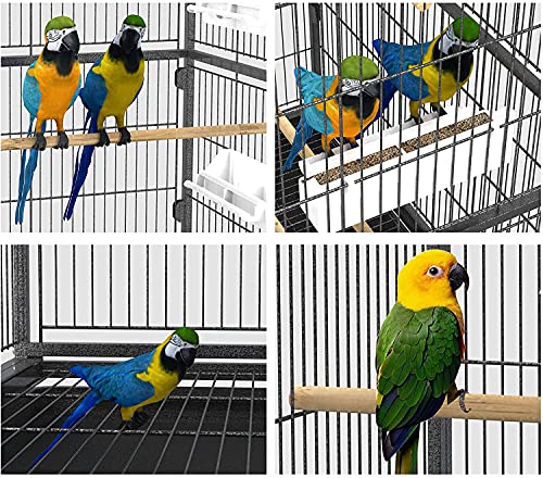 Large 132cm 2 Tiers Flight Cage Stand Wheels Rolling Portable Metal Bird Cage Wheels & Tray For Parrot for Cockatiels Quaker Sun Parakeets Green Cheek Conures Cockatoo Parrot Budgies Canary Budgie HYGRAD BUILT TO SURVIVE