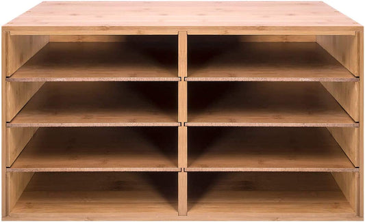 File A4 Paper Hygrad Large Bamboo Desktop File Sorter A4 Document Desk Tidy Organisers Storage 8 Compartments, 49 x 31 x 25cm HYGRAD BUILT TO SURVIVE