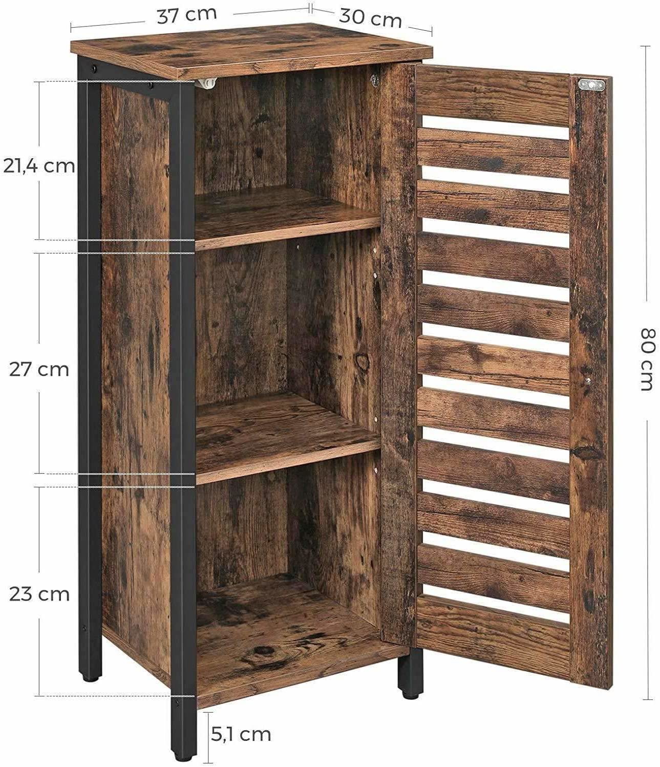 Industrial Style Wood/Steel Nightstand Bedside End Table Bathroom Cabinet Shoe Rack With Shutter Door HYGRAD BUILT TO SURVIVE