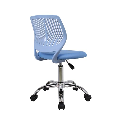 HYGRAD BUILT TO SURVIVE Swivel Chair Ergonomic Rolling Adjustable Gas Lift Kids Children Teens Study 360 Swivel Armless Chair Seat With Wheels (Blue) HYGRAD BUILT TO SURVIVE