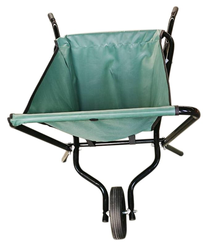 Large Capacity Garden Wheelbarrow, 44 x 24.5 x 26.5 cm, 176 kg Capacity, Collapsible HYGRAD BUILT TO SURVIVE