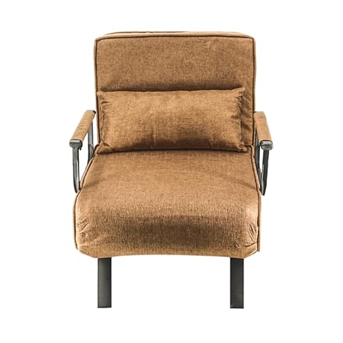 HYGRAD BUILT TO SURVIVE 4 In 1 Folding Foldable Single One Seater Padded Lazy Sofa Chair Bed Chaise Lounger Couch Recliner Sleeper With Pillow In 3 Colours (Coffee) HYGRAD BUILT TO SURVIVE