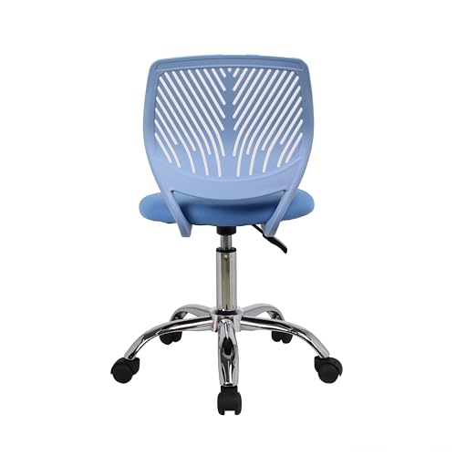 HYGRAD BUILT TO SURVIVE Swivel Chair Ergonomic Rolling Adjustable Gas Lift Kids Children Teens Study 360 Swivel Armless Chair Seat With Wheels (Blue) HYGRAD BUILT TO SURVIVE