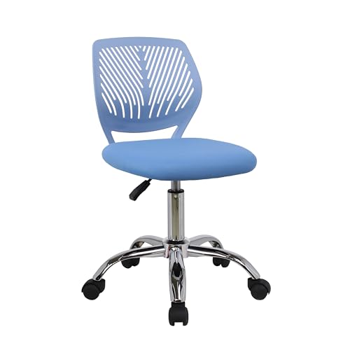 HYGRAD BUILT TO SURVIVE Swivel Chair Ergonomic Rolling Adjustable Gas Lift Kids Children Teens Study 360 Swivel Armless Chair Seat With Wheels (Blue) HYGRAD BUILT TO SURVIVE
