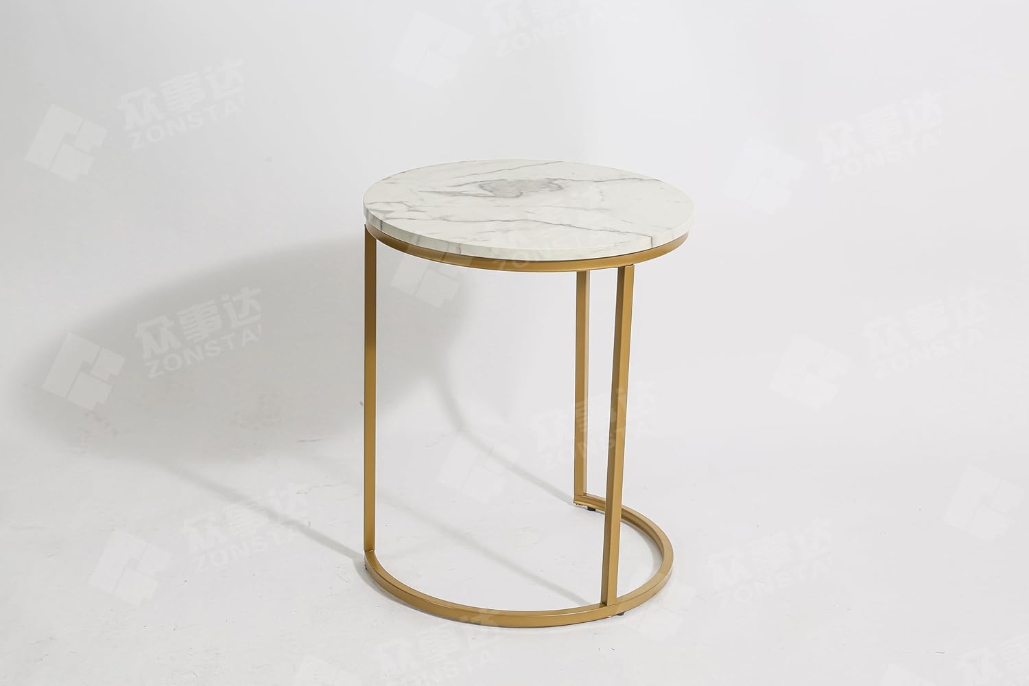 HYGRAD BUILT TO SURVIVE Set of 2 Marble/Metal Round Oval Nesting Side End Coffee Table White/Gold, White/Black, Black/Black & Black/Gold For Home Living Bed Room (White/Gold) HYGRAD BUILT TO SURVIVE