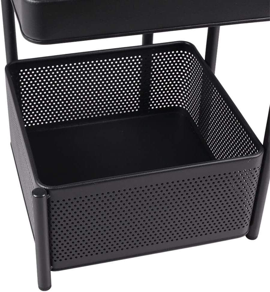 4, 5 Tier Rolling Multi-purpose Metal Rotating Rolling Free Standing Detachable Mesh Potato/Fruits/Vegetable Storage Baskets Shelf Organizer Tidy Kitchen Rack With Wheels (4 Tier) HYGRAD BUILT TO SURVIVE