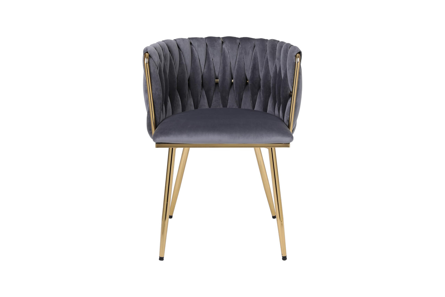 HYGRAD BUILT TO SURVIVE Set of 2 x Luxury Velvet/Metal Upholstered Seat Woven Dining Kitchen Home Restaurant Bar Pub Stool Chair (Grey/Gold) HYGRAD BUILT TO SURVIVE