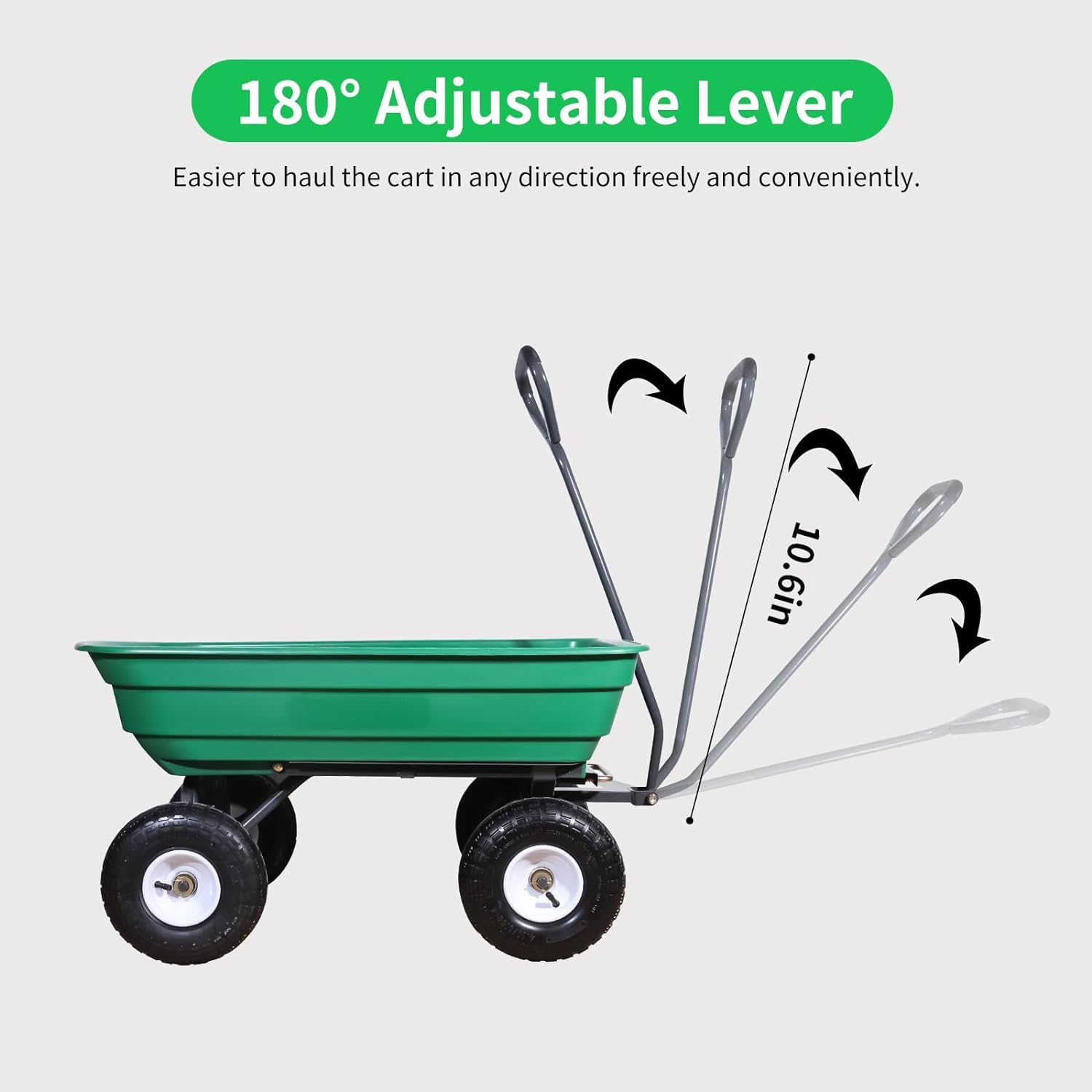 75L Lightweight Rolling Portable Garden Yard Push Dump Cart Beach Wagon Trolley Wheel Barrow HYGRAD BUILT TO SURVIVE