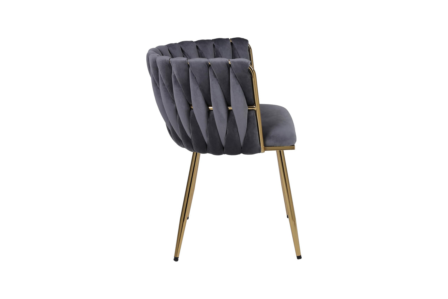 HYGRAD BUILT TO SURVIVE Set of 2 x Luxury Velvet/Metal Upholstered Seat Woven Dining Kitchen Home Restaurant Bar Pub Stool Chair (Grey/Gold) HYGRAD BUILT TO SURVIVE