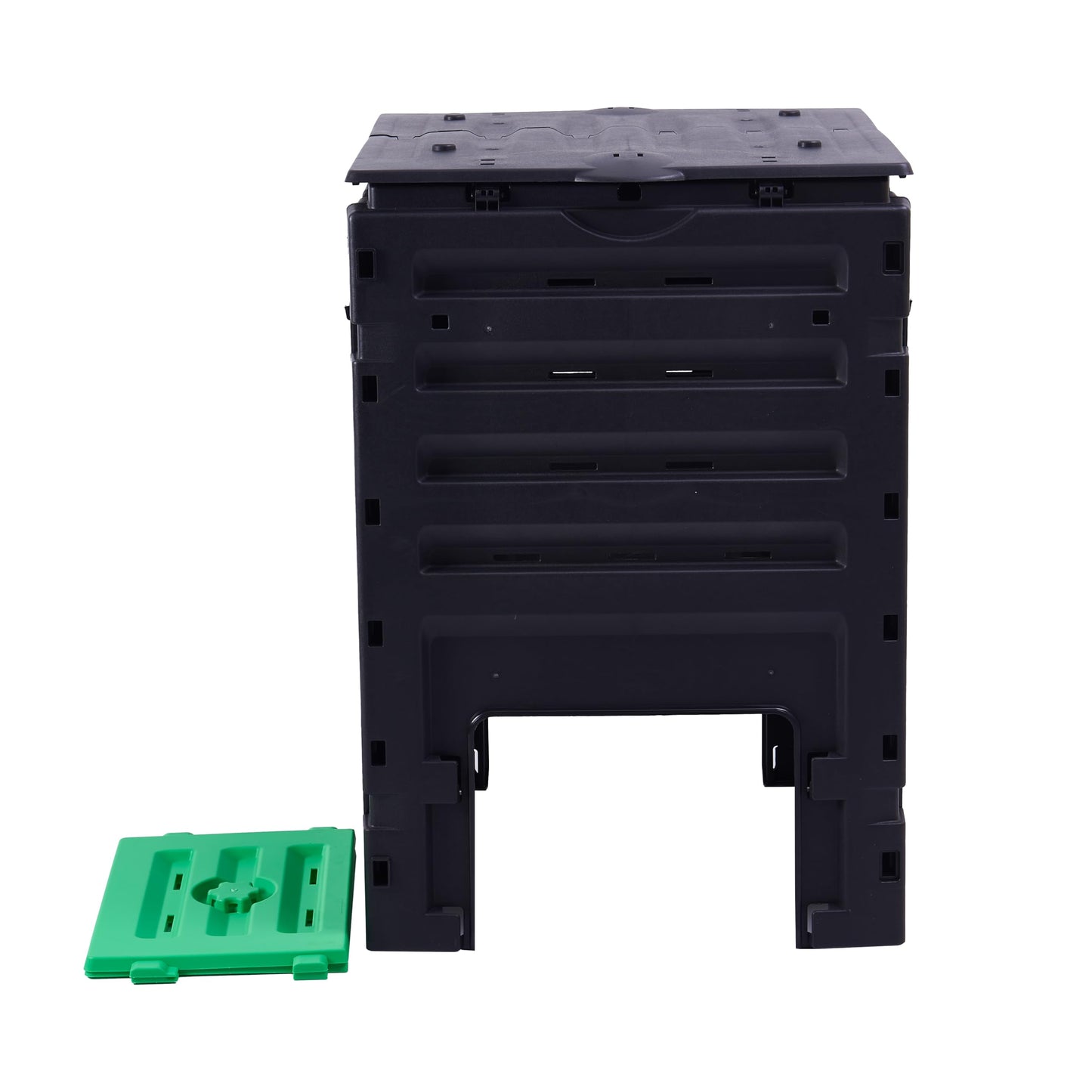 450l Garden Outdoor Compost Bin 71 W X 71 D X 103 H Cm Large Capacity Compost Container Bin With Lid For Gardens, Balconies, Kitchen HYGRAD BUILT TO SURVIVE