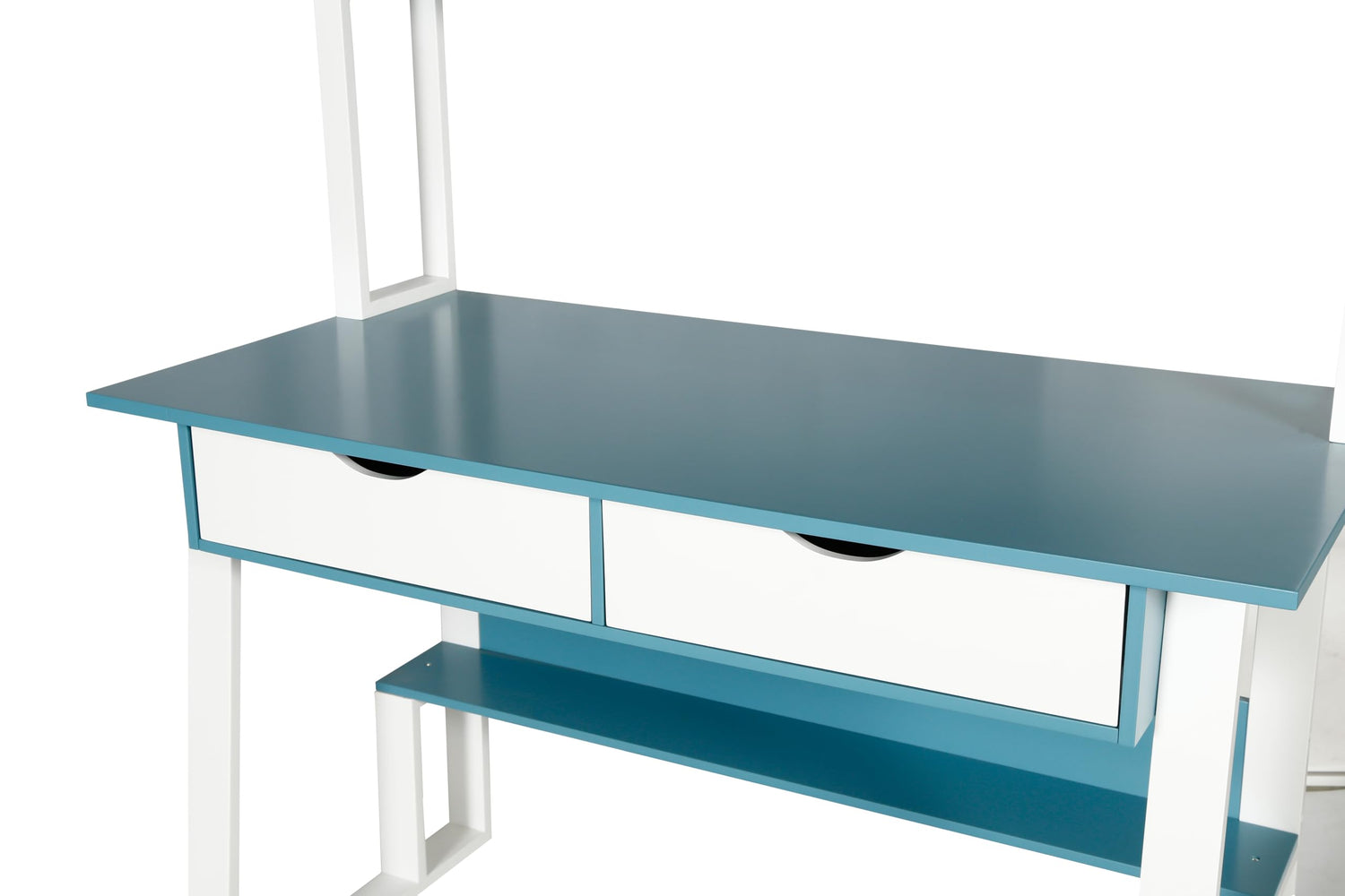 HYGRAD BUILT TO SURVIVE Wooden Pink/White Free Standing Study Table Desk With Shelves & Drawers For Kids Children Girls Home (Blue/White) HYGRAD BUILT TO SURVIVE