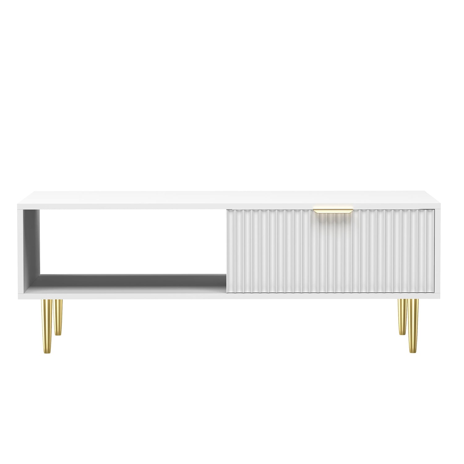 HYGRAD BUILT TO SURVIVE Free Standing White Wooden Fluted Chic Low Ris ...