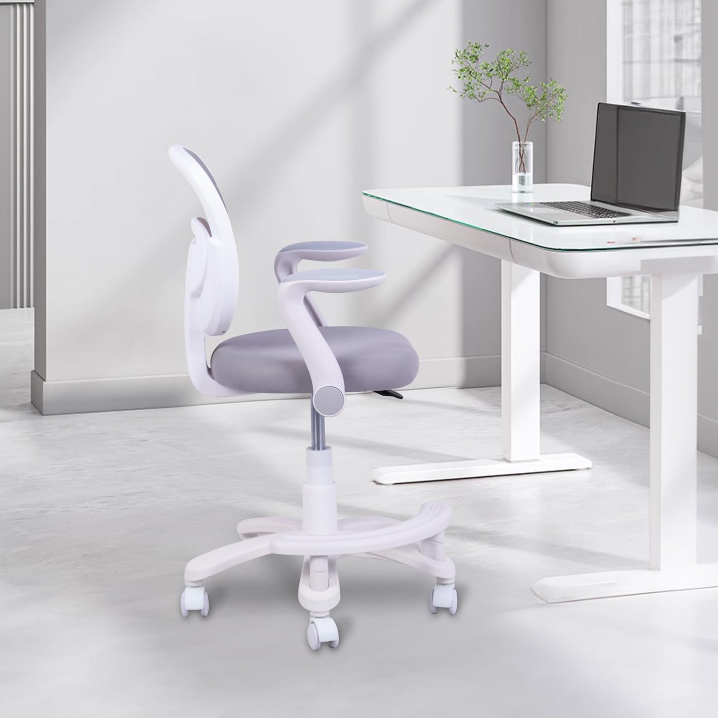HYGRAD BUILT TO SURVIVE Swivel Chair Ergonomic Rolling Adjustable Kids Children Teens 360 Swivel Revolving Chair With Armrest & Foot Rest In Colours (Grey) HYGRAD BUILT TO SURVIVE