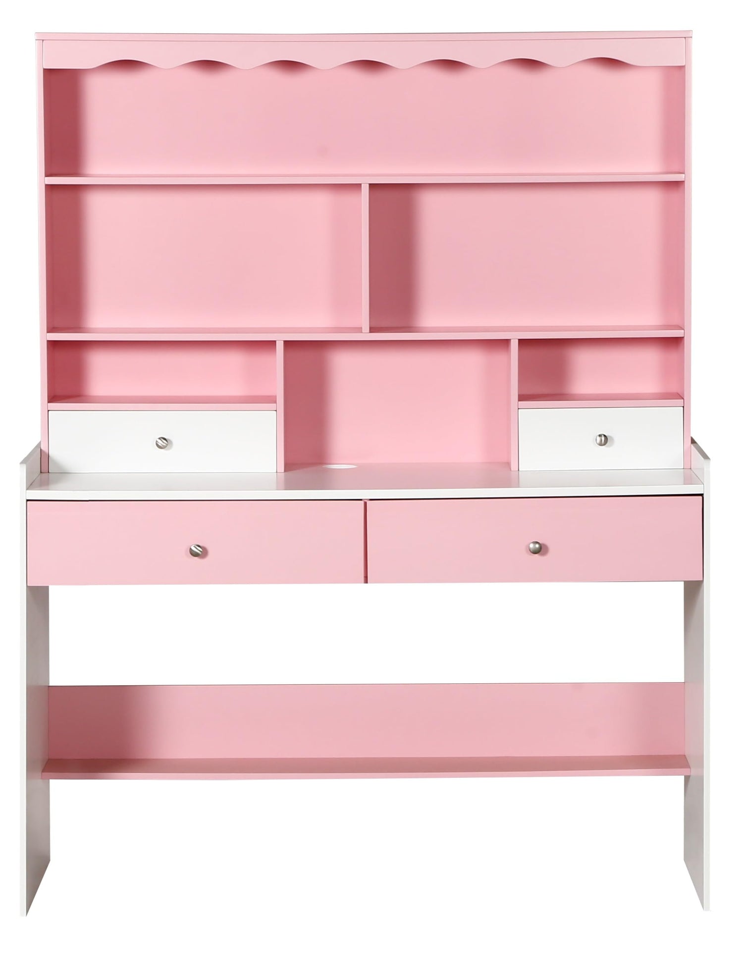 HYGRAD BUILT TO SURVIVE Wooden Pink/White Free Standing Study Table Desk With Shelves & Drawers For Kids Children Girls Home (Pink/White) HYGRAD BUILT TO SURVIVE