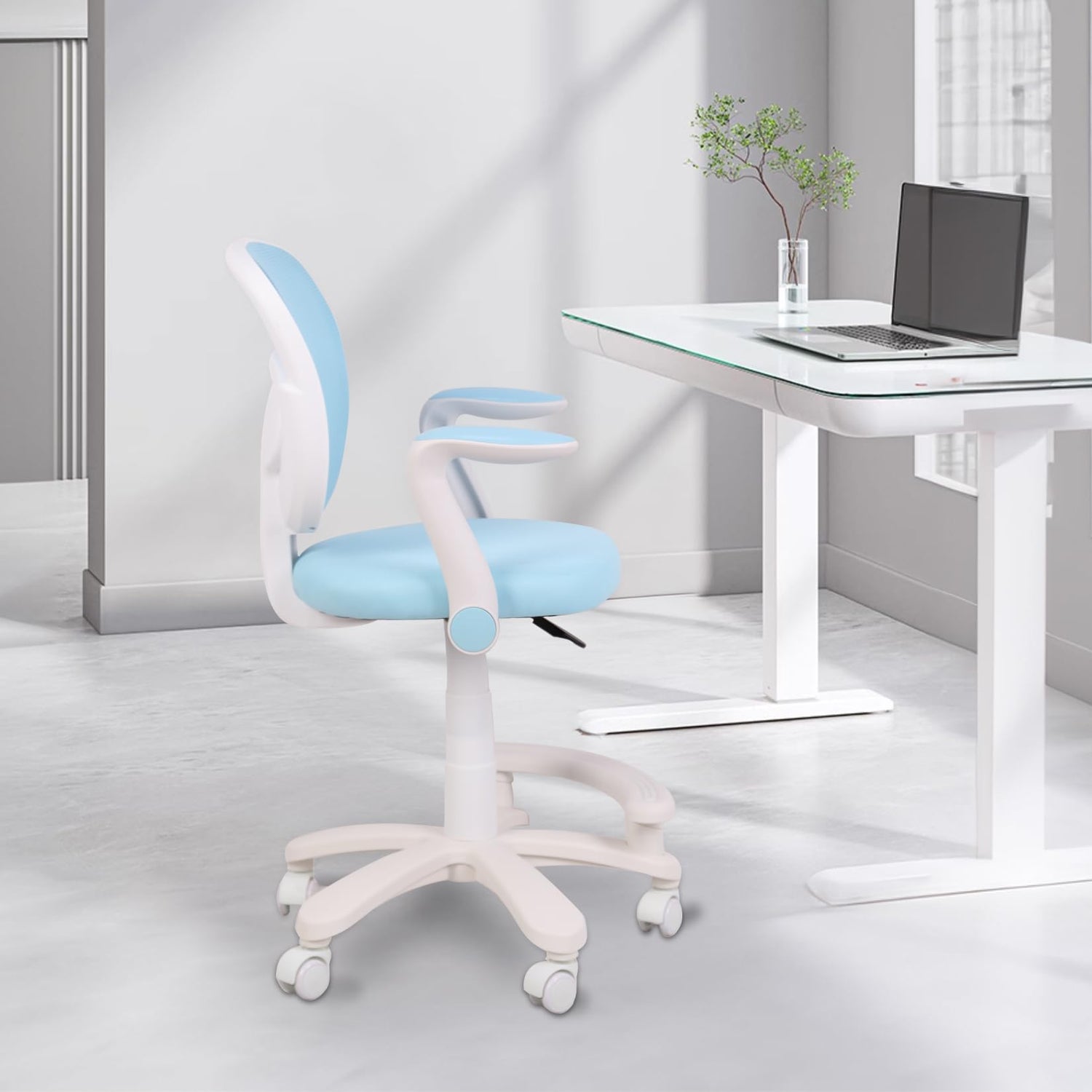 HYGRAD BUILT TO SURVIVE Swivel Chair Ergonomic Rolling Adjustable Kids Children Teens 360 Swivel Revolving Chair With Armrest & Foot Rest In Colours (Blue) HYGRAD BUILT TO SURVIVE