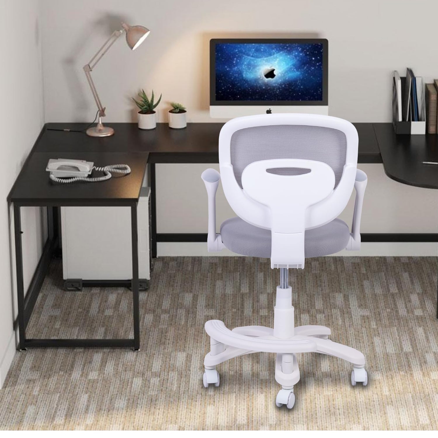 HYGRAD BUILT TO SURVIVE Swivel Chair Ergonomic Rolling Adjustable Kids Children Teens 360 Swivel Revolving Chair With Armrest & Foot Rest In Colours (Grey) HYGRAD BUILT TO SURVIVE