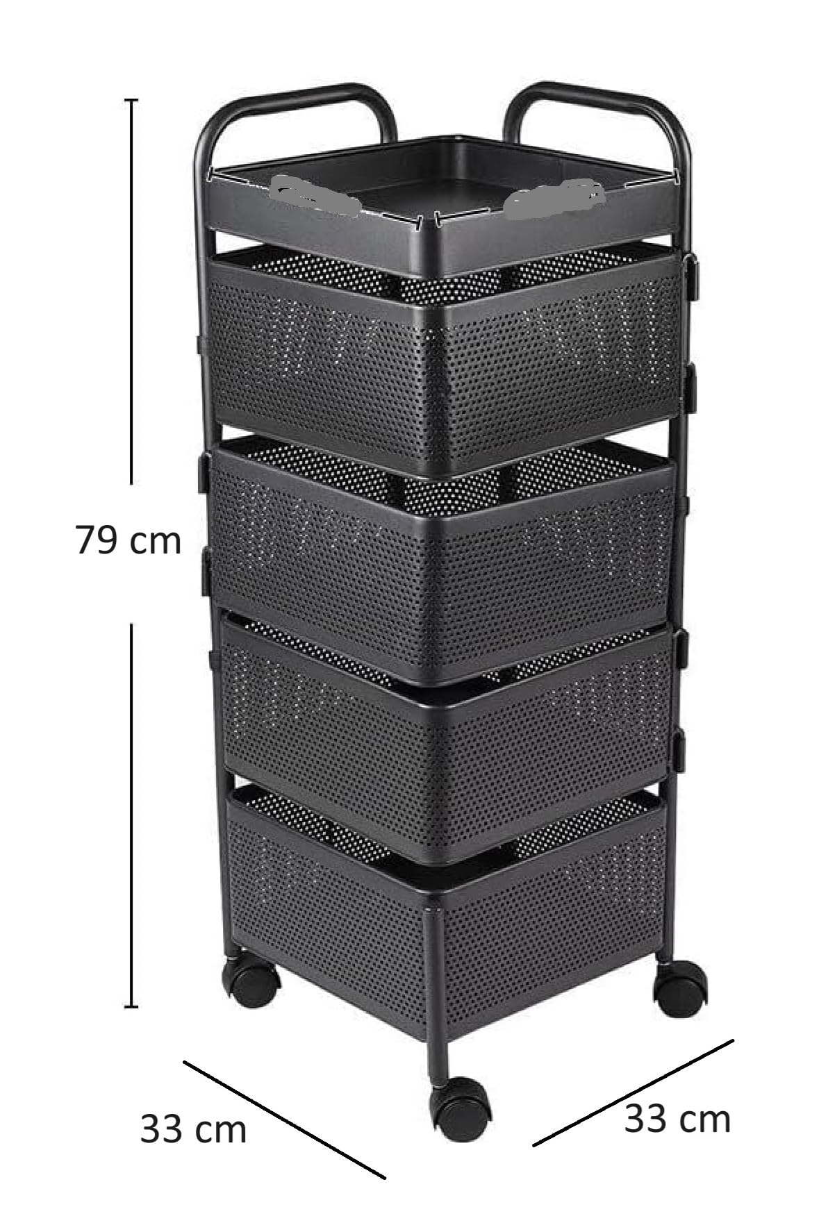 4, 5 Tier Rolling Multi-purpose Metal Rotating Rolling Free Standing Detachable Mesh Potato/Fruits/Vegetable Storage Baskets Shelf Organizer Tidy Kitchen Rack With Wheels (4 Tier) HYGRAD BUILT TO SURVIVE