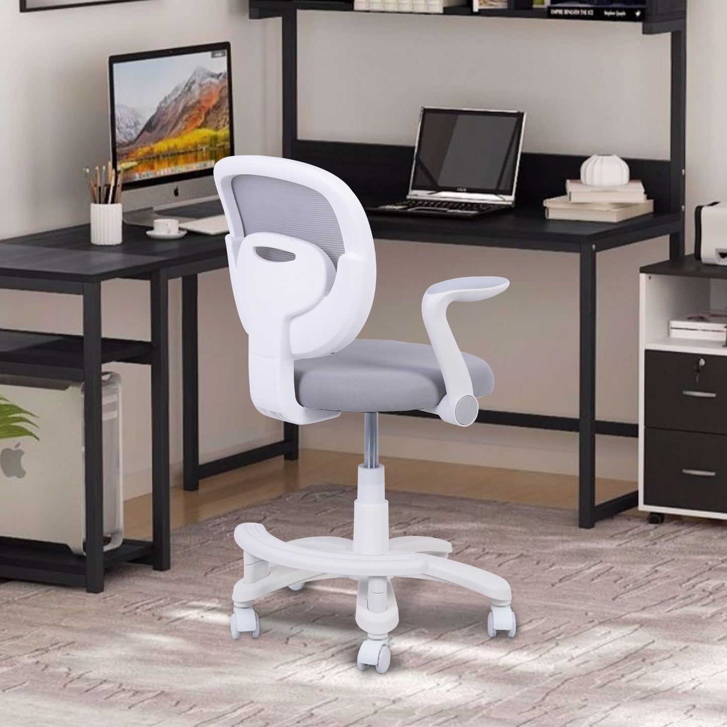 HYGRAD BUILT TO SURVIVE Swivel Chair Ergonomic Rolling Adjustable Kids Children Teens 360 Swivel Revolving Chair With Armrest & Foot Rest In Colours (Grey) HYGRAD BUILT TO SURVIVE