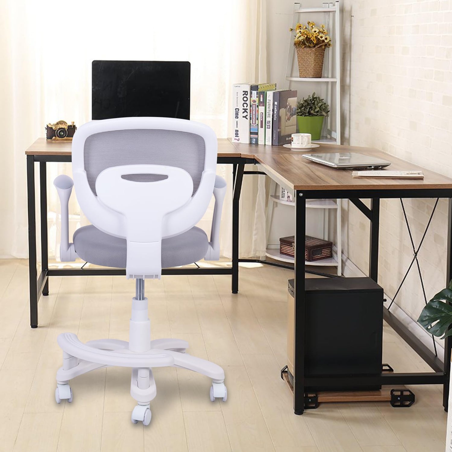 HYGRAD BUILT TO SURVIVE Swivel Chair Ergonomic Rolling Adjustable Kids Children Teens 360 Swivel Revolving Chair With Armrest & Foot Rest In Colours (Grey) HYGRAD BUILT TO SURVIVE