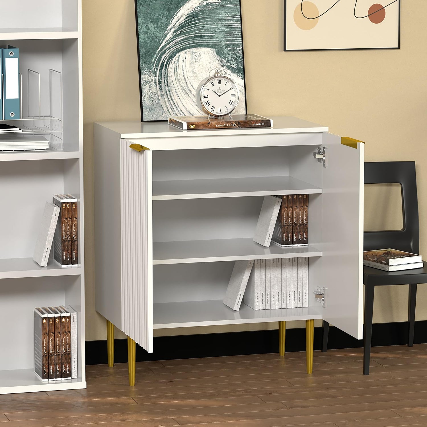 HYGRAD BUILT TO SURVIVE Free Standing Wooden Fluted Sideboard Buffet A ...