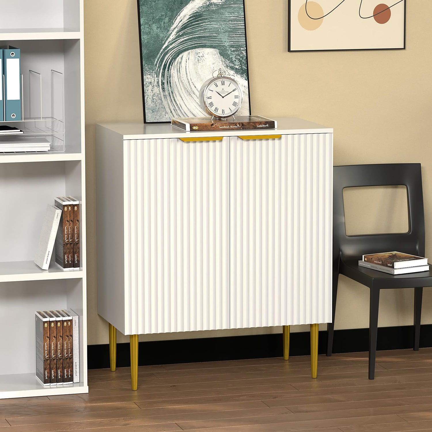 HYGRAD BUILT TO SURVIVE Free Standing Wooden Fluted Sideboard Buffet A ...