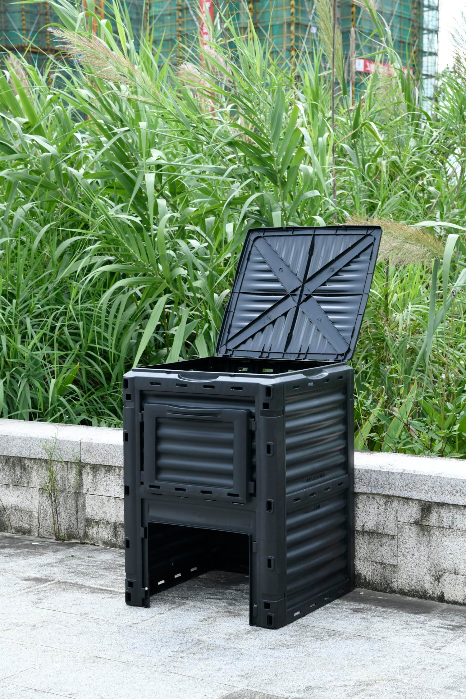 450l Garden Outdoor Compost Bin 71 W X 71 D X 103 H Cm Large Capacity Compost Container Bin With Lid For Gardens, Balconies, Kitchen HYGRAD BUILT TO SURVIVE