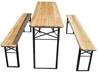 3 Pcs Portable Wooden Folding Picnic Beer Table Bench Trestle Patio Outdoor Garden Pub In 2 Sizes Generic