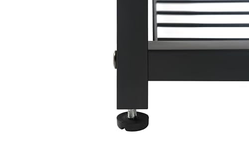 HYGRAD BUILT TO SURVIVE 4 Tier Wooden/Metal Industrial Look Rustic Kitchen Bakers Rack Microwave Shelf Organiser With Mesh Baskets HYGRAD BUILT TO SURVIVE