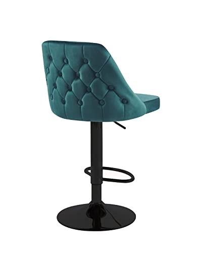 HYGRAD BUILT TO SURVIVE 2 x Velvet Swivel Breakfast Bar Kitchen Island Stools Chair With Gas Lift In 5 Colours (Green + Black Base) HYGRAD BUILT TO SURVIVE